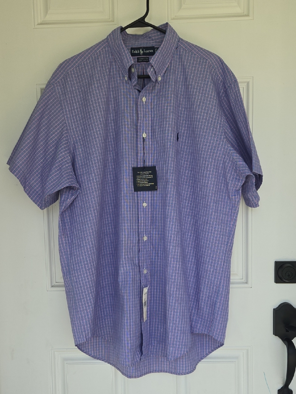 Ralph Lauren Yarmouth Cotton Pink and Blue Plaid Button-Down Shirt